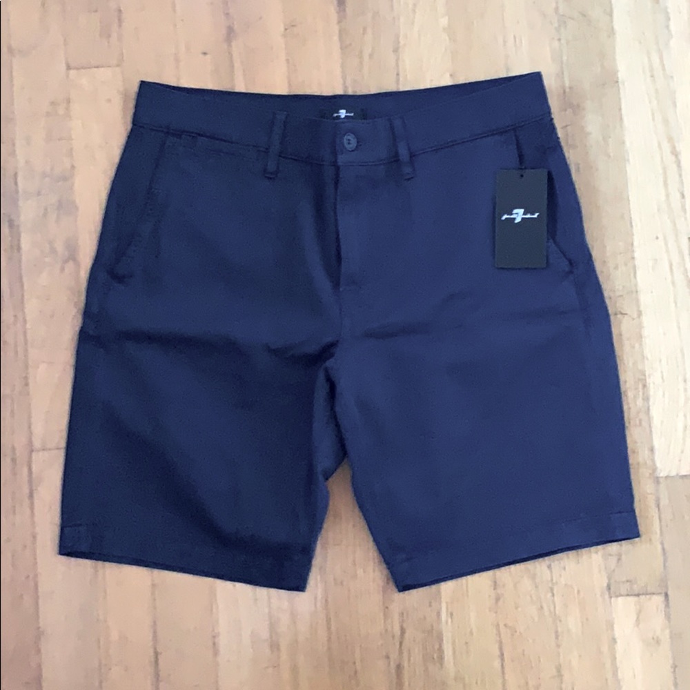 7 For All Mankind Navy Blue Chino Shorts New Sz 32